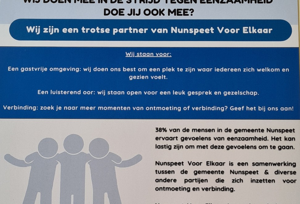 Nunspeet tegen eenzaamheid